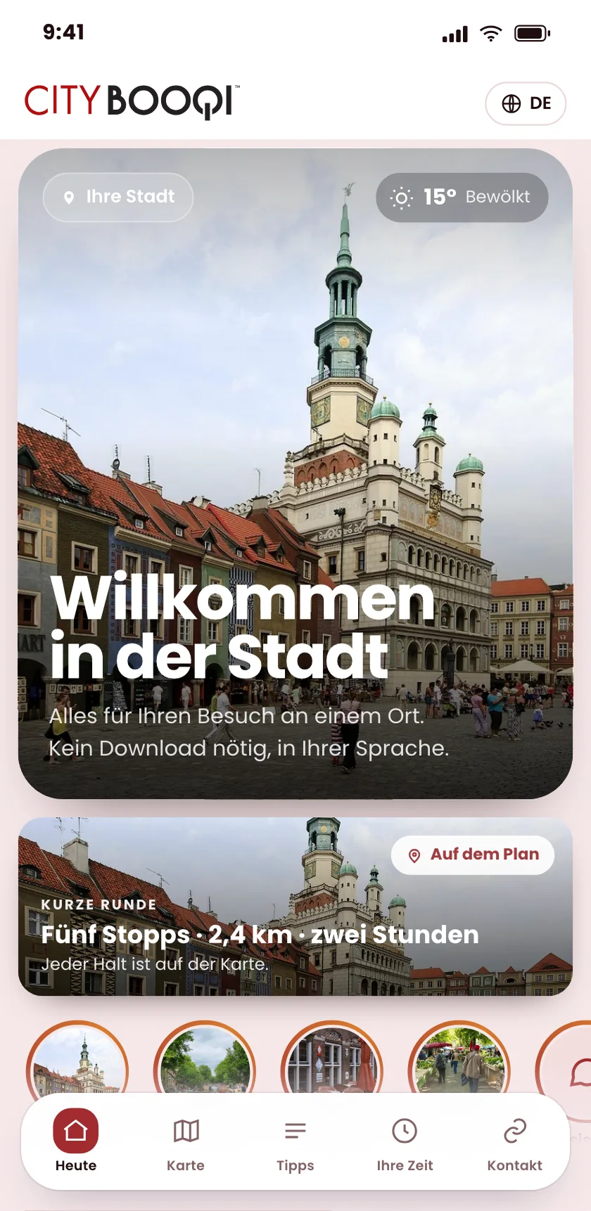 CityBooqi mit dem digitalen Guide auf einem Handy