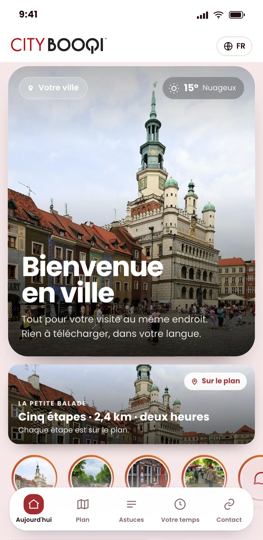 CityBooqi avec le guide numérique sur un téléphone